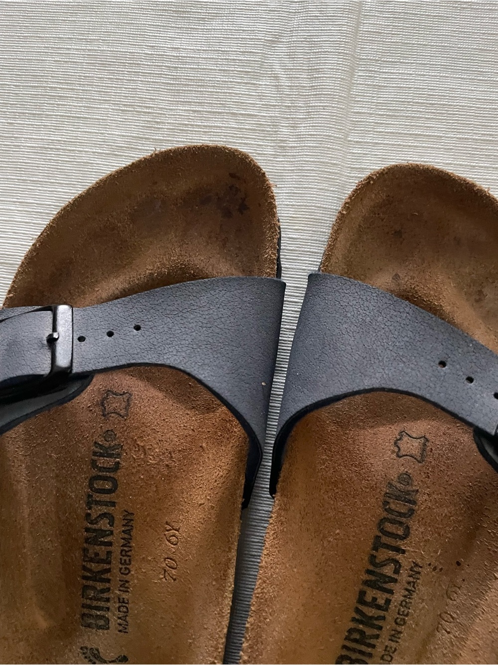 Birkenstock Madrid Womens Blue Single Strap Cork Footbed Sandals